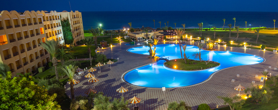 Beautiful views of hotel pool and  the mediterranean sea